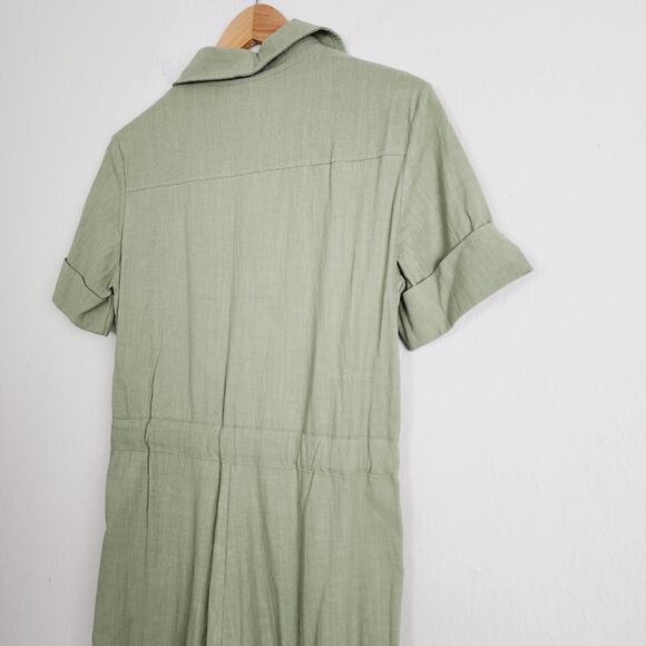 Showpo Marinie Khaki Green Belted Cargo Jumpsuit Utility Romper NWT US 6 - Picture 10 of 12